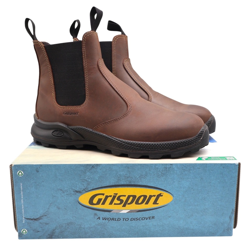 Grisport Cardigan Chelsea Boot Mens 11 Brown Leather Italy Work Safety 7003D9